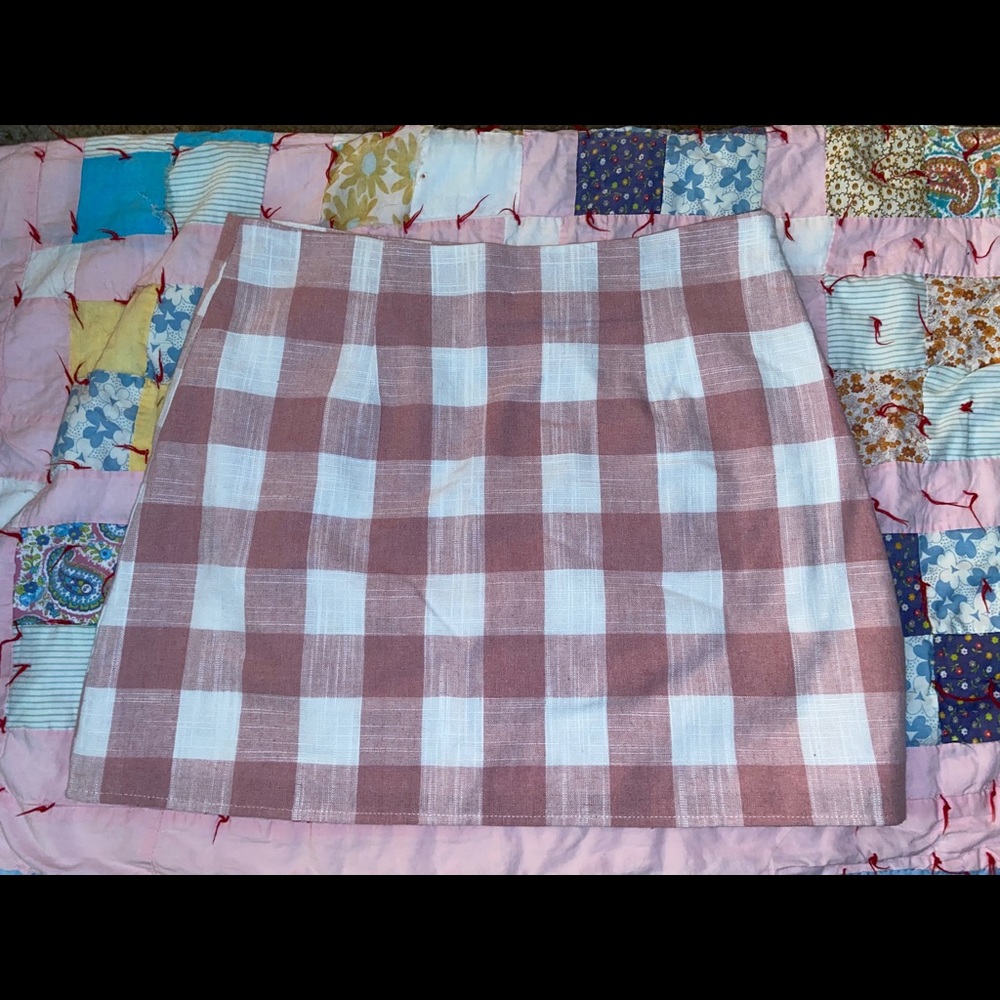 Pink Gingham Mini Skirt